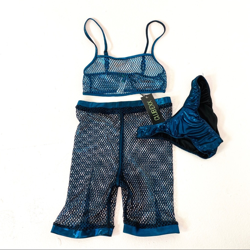 3 PIECE FISHNET RAVE SET